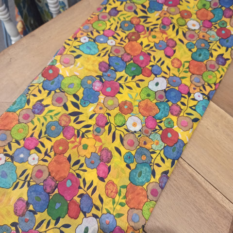 FOULARD FLEURS PALME EN COTON