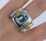 Bague Sixtine Topaze Bleue
