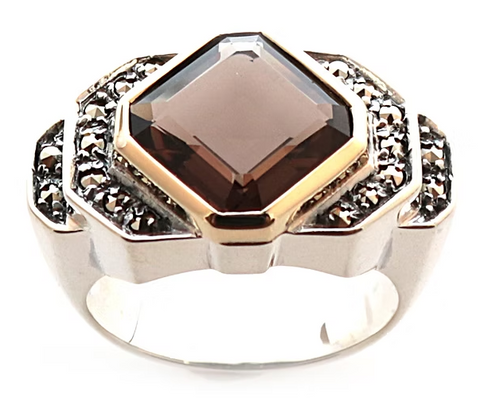 Bague Tank Quartz Fumé