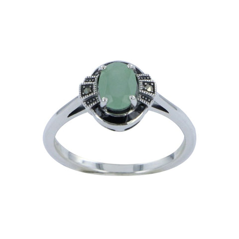 bague argent jade art nouveau