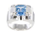 Bague Deborah Topaze bleue et Nacre