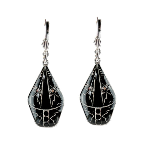 boucles art nouveau noir