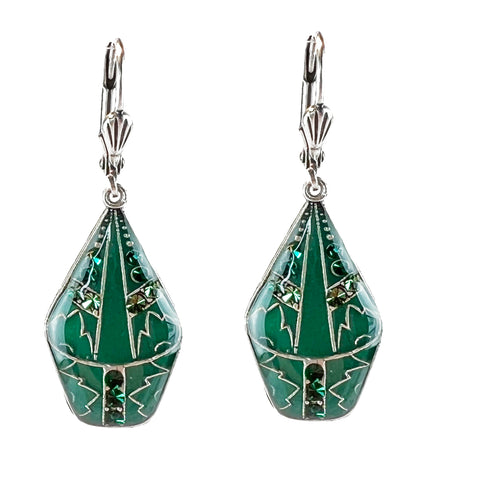 boucles art deco vert
