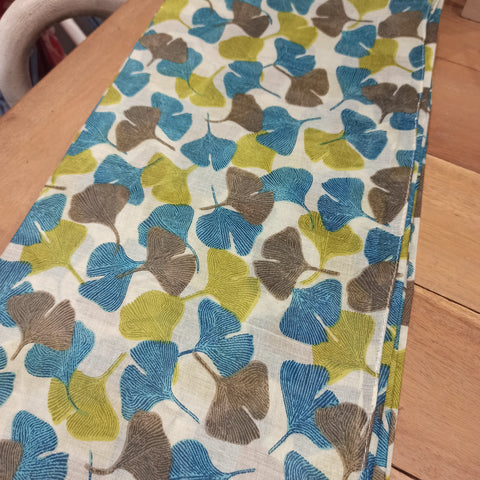 étole palme ginkgo vert