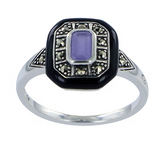bague la metrop en argent et jade lavender