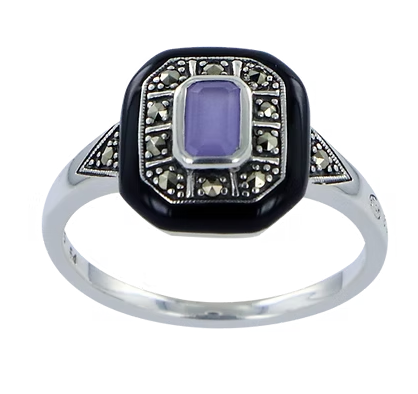 BAGUE ART DÉCO En Argent Et Marcassites - Taille 56 - Occasion, Style Vintage élégant