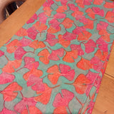 Foulard Feuilles Ginkgo Turquoise