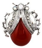 Broche Coccinelle Cornaline