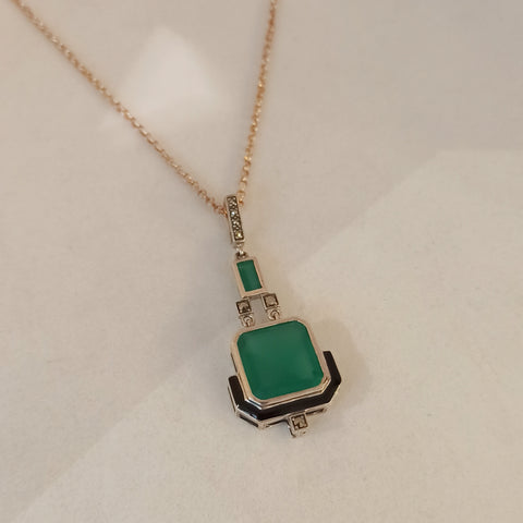 collier la metrop agate verte