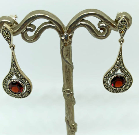 Boucles d'oreille Clara Grenat