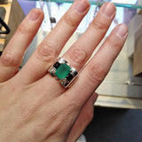 Bague Deborah agate verte