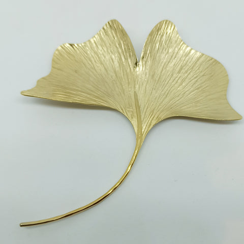 broche ginkgo dorée