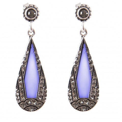 boucles oreille art deco violet
