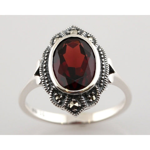 bague grenat style ancien art deco