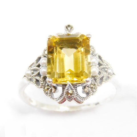 bague art deco citrine