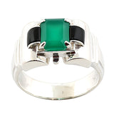 bague agate verte onyx femme