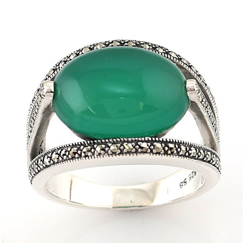 bague la metrop agate verte