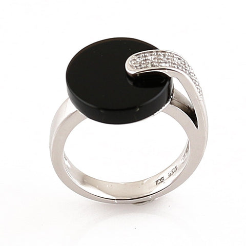bague style ancien onyx zirconium