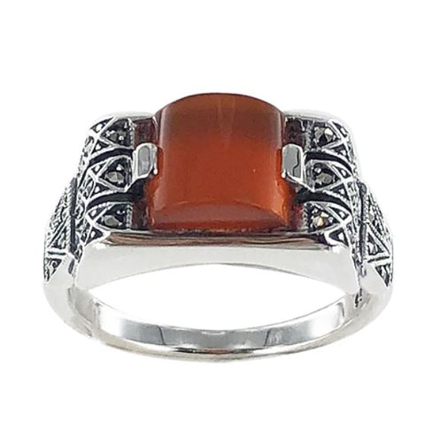 bague cornaline argent