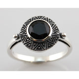 bague noire art deco années 50