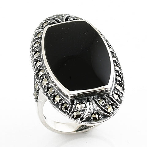 bague argent onyx