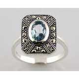 bague art deco topaze bleue tessa