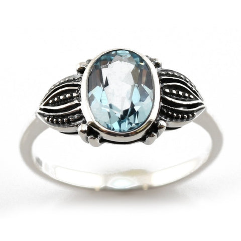 bague art deco topaze bleu
