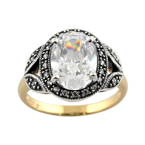 bague la metrop en vermeil et oxyde de zirconium