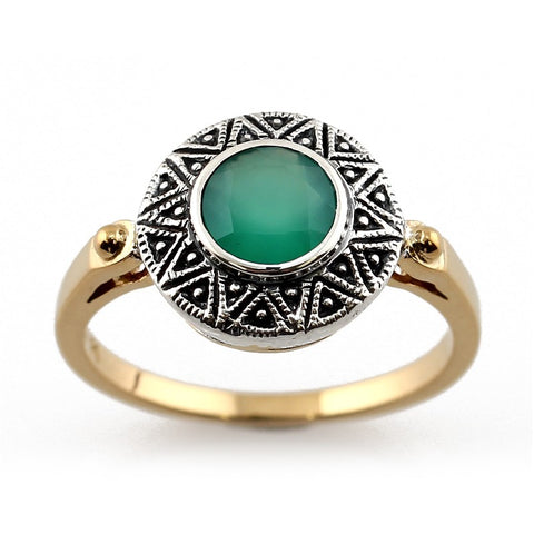 Bague Aline Vermeil Agate verte