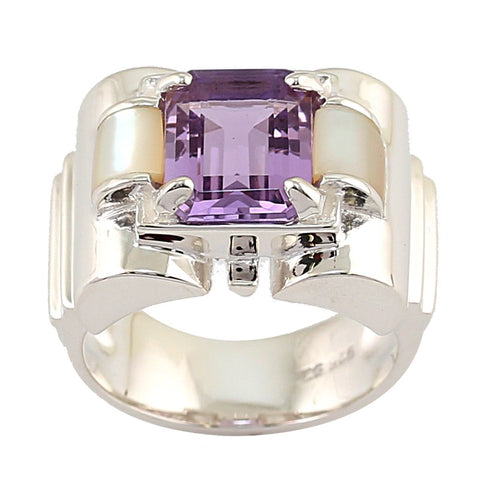 bague art deco art nouveau amethyste