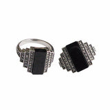 bague en argent et onyx bague de grand mère