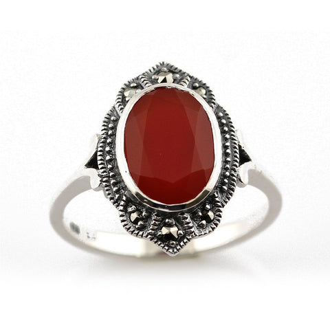 bague cornaline argent