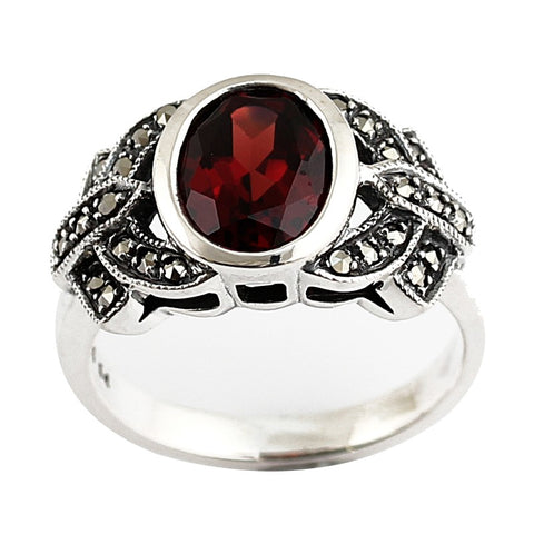 bague art deco grenat