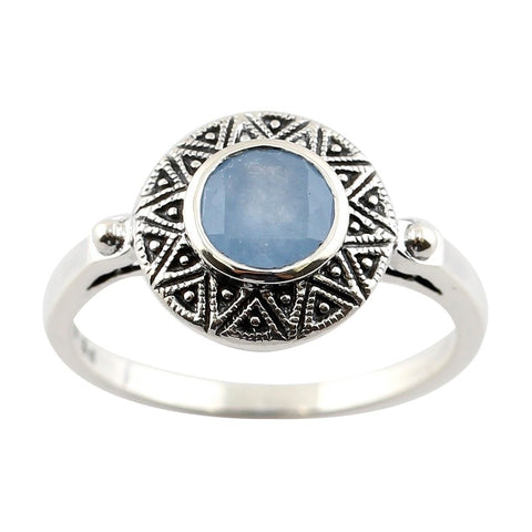 bague art deco bleu clair