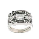 bague art deco en topaze et argent