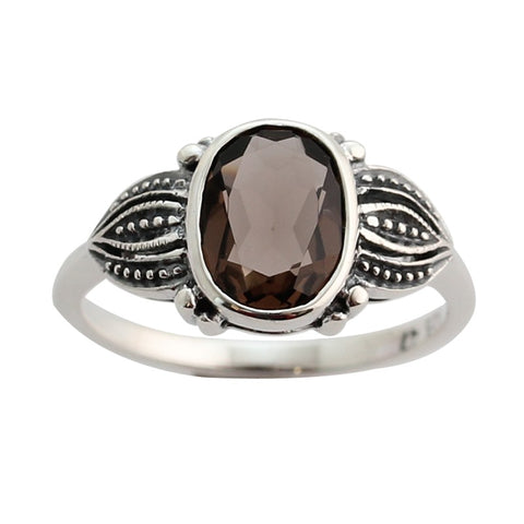 bague quartz fumé art deco