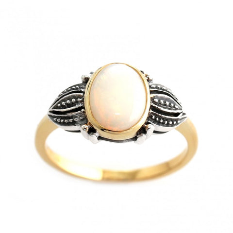 bague style retro en opale