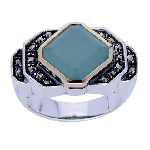 bague art deco en or et argent