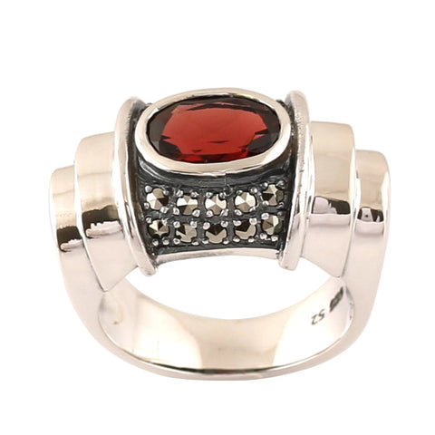 bague art deco rouge
