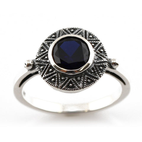 bague imitation saphir art deco