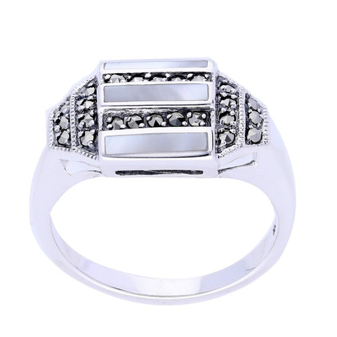 bague en nacre et argent la metrop