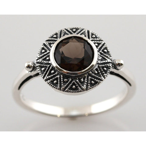 bague quartz fumé argent la metrop