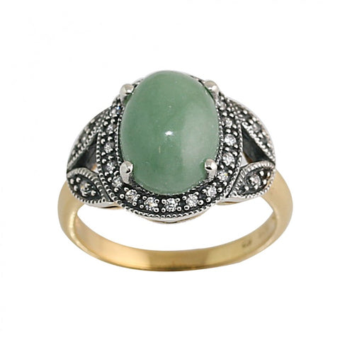 bague la metrop en vermeil et jade