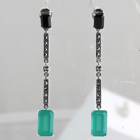 boucles agate verte