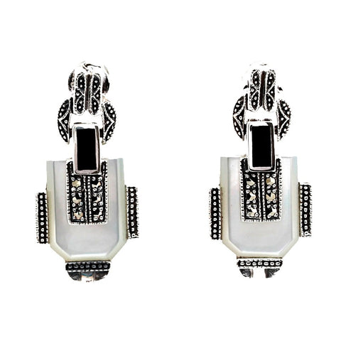 boucles nacre style ancien art deco