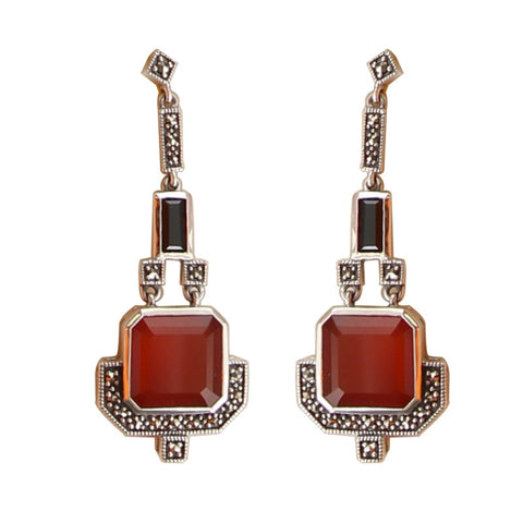 la metrop boucles cornaline onyx