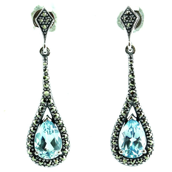 Boucles D'oreille Vintage En Argent - Style Rétro - Bijou D'occasion En Excellent état