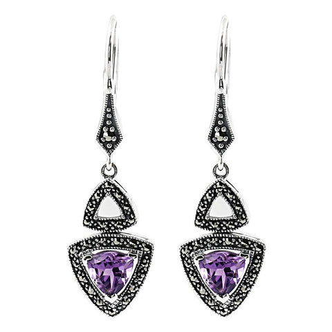 boucles amethyste art deco