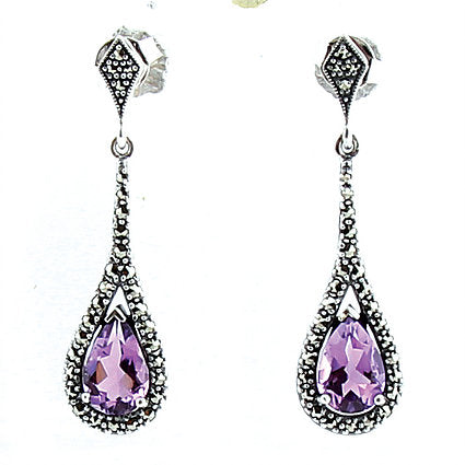 Boucles d'oreille Sarah Amethyste
