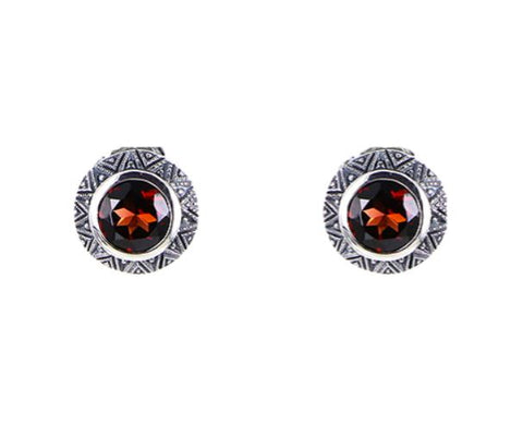 Boucles d'oreille Romane Grenat